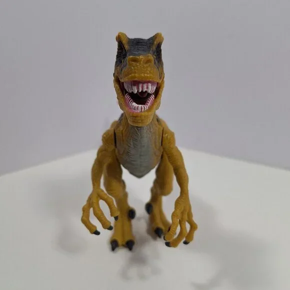 Chap Mei Dinosaur T Rex Figure 7.5" Moveable Joints Tan & Black - Picture 5 of 12